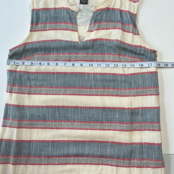 Chelsea & Theodore Stripped Sleeveless Fringe Cotton Mini Dress 4 - Picture 7 of 10